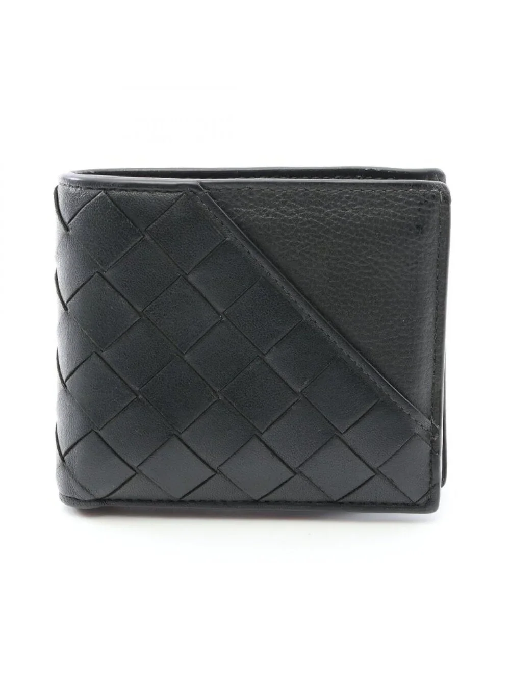 Bottega Veneta Bifold Wallet Intrecciato Black Leather